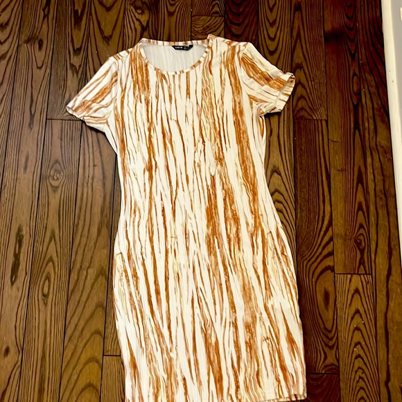 Shein summer dress! Brown/beige animal print on white! - Picture 1 of 5